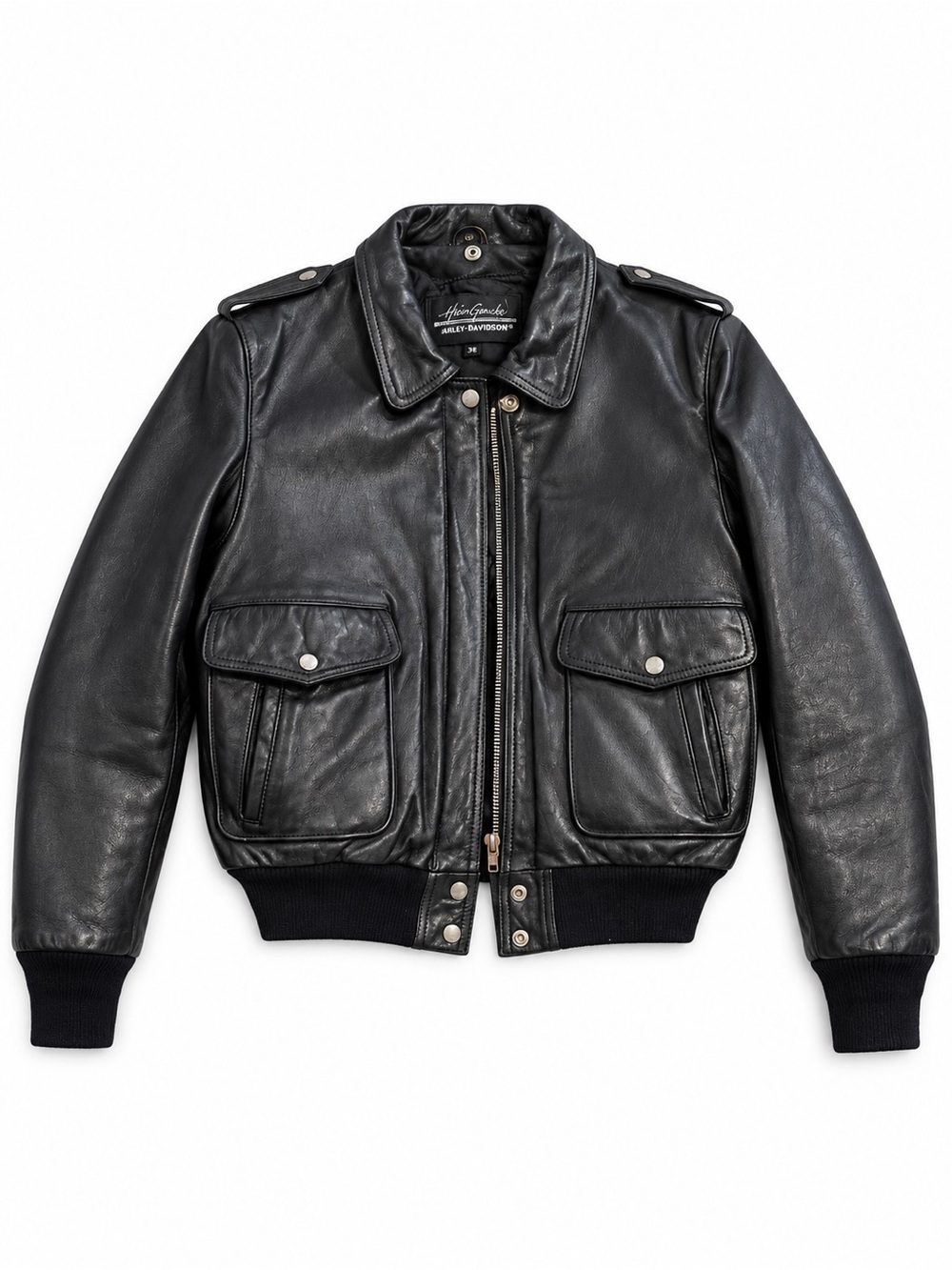 Vintage Hein Gericke Harley Davidson Leather Bomber Jacket 38